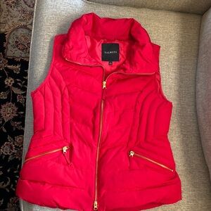 Talbots Red Quilted Vest with High Collar